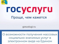 О возможностях получения массовых социально значимых услуг в электронном виде на Едином портале государственных и муниципальных услуг